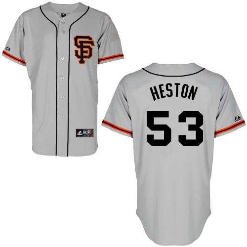 Chris Heston #53 mlb Jersey-San Francisco Giants Women's Authentic Road 2 Gray Cool Base Baseball Jersey